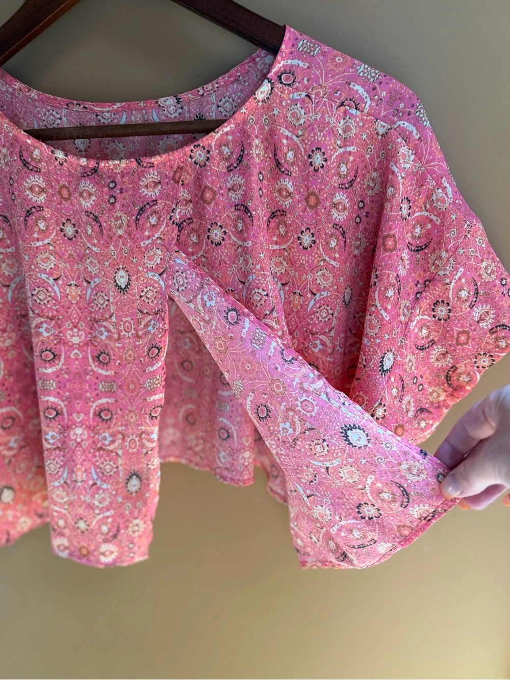 Free People Movement Pink Floral Open Back Boxy Crop Top - Picture 2 of 5
